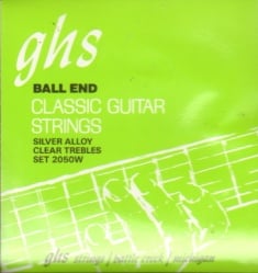 GHS 2050W Ball End Hard Tension Regular Classical Guitar Strings - Tynex-Nylon Trebles/Silver Copper Basses