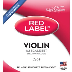 Super-Sensitive Red Label 1/2 Scale Violin String Set