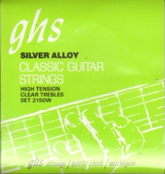 GHS 2150W Tie End Hard Tension Regular Classical Guitar Strings - Tynex-Nylon Trebles/Silver Copper Basses