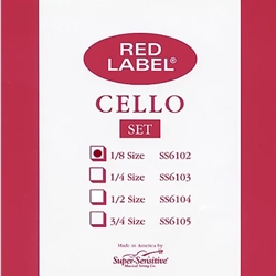 Super-Sensitive Red Label 1/8 Size Cello String Set