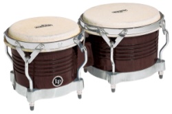 LP M201 Matador Series Wood Bongos - Dark Brown/Chrome