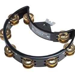 Rhythm Tech DST11 Black Drum Set Tambourine with Brass Jingles