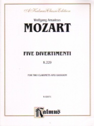 5 Divertimenti, K. Anh. 229 - 2 Clarinets and Bassoon