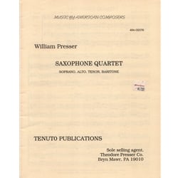 Saxophone Quartet - Score and Parts