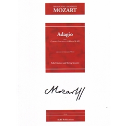 Adagio from Clarinet Concerto in A Major, K. 622 - Clarinet in A and String Quartet
