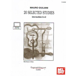 20 Selected Studies: Intermediate Level (Bk/Video) - Classical Guitar