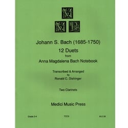 12 Duets from Anna Magdalena Bach Notebook - Clarinet Duet