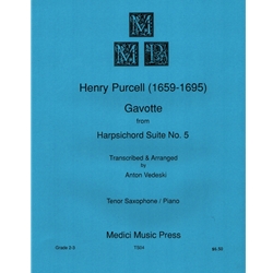 Gavotte from Harpsichord Suite No. 5 - Tenor Saxophone or Soprano Saxophone and Piano