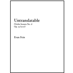 Untranslatable (Violin Sonata No. 1), Op. 23 - Violin and Piano