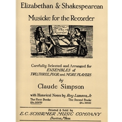 Elizabethan & Shakespearean Musicke for Recorder - Recorder Ensembles