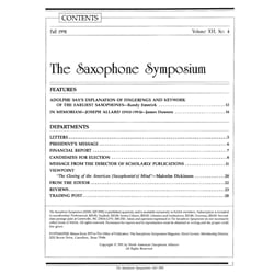 Saxophone Symposium Volume 16/4 (Fall, 1991) - Journal