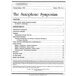 Saxophone Symposium Volume 17/2 (Spring/Summer, 1992) - Journal