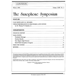 Saxophone Symposium Volume 18/1 (Winter, 1993) - Journal