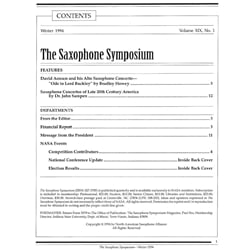 Saxophone Symposium Volume 19/1 (Winter, 1994) - Journal