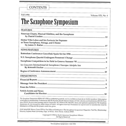 Saxophone Symposium Volume 19/4 (Fall, 1994) - Journal