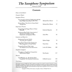 Saxophone Symposium Volume 23 (1998) - Journal