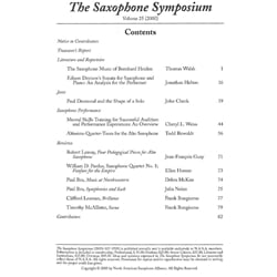 Saxophone Symposium Volume 25 (2000) - Journal