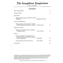 Saxophone Symposium Volume 30 (2005) - Journal