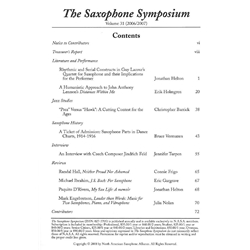 Saxophone Symposium Volume 31 (2006/2007) - Journal
