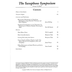 Saxophone Symposium Volume 32 (2008) - Journal