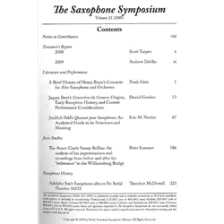 Saxophone Symposium Volume 33 (2009) - Journal