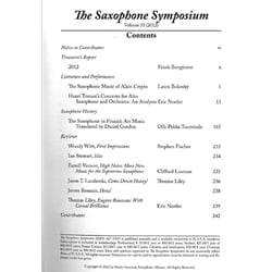 Saxophone Symposium Volume 35 (2012) - Journal