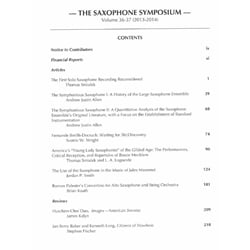 Saxophone Symposium Volume 36-37 (2013/2014) - Journal