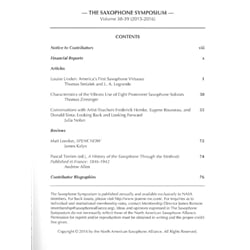 Saxophone Symposium Volume 38-39 (2015/2016) - Journal