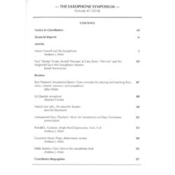 Saxophone Symposium Volume 41 (2018) - Journal
