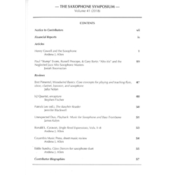 Saxophone Symposium Volume 41 (2018) - Journal