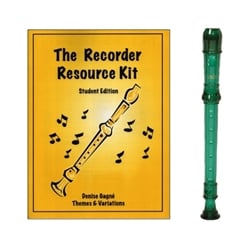 Canto 1-pc Green Recorder & Recorder Resource Kit Book