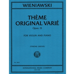 Theme Original Varie, Op. 15 - Violin and Piano