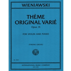 Theme Original Varie, Op. 15 - Violin and Piano