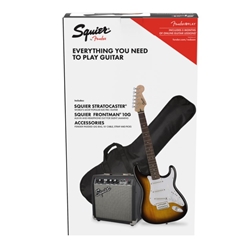 Squier Stratocaster Pack with Amp and Gig Bag - Brown Sunburst