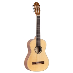 Ortega R121-1/2 Spruce/Mahogany 1/2 Size Classical Guitar with Gig Bag