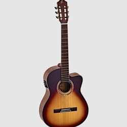 Ortega RCE158SN-HSB Spruce/Walnut Honey Sunburst Acoustic-Electric Classical Guitar with Gig Bag