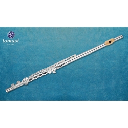 B-STOCK - Tomasi TFL-10S-OL-B Solid Silver Flute with Olivewood Lip Plate, Offset-G, ring keys, B-foot joint and E-mechanism