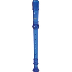 Canto CR101 Blue 1-Piece Soprano Recorder - Baroque Fingering