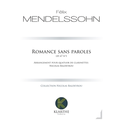 Romance sans paroles Op 67, No 1 - Clarinet Quartet