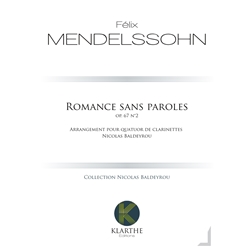 Romance sans paroles Op. 67, No. 2 - Clarinet Quartet