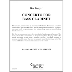 Concerto - Bass Clarinet and Strings (Score and Parts)