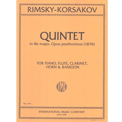 Quintet in B-flat Major - Flute, Clarinet, Horn, Bassoon and Piano
