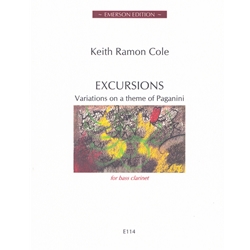 Excursions: Variations on a Theme of Paganini - Bass Clarinet Unaccompanied
