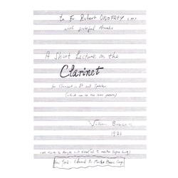 Short Lecture on the Clarinet - Unaccompanied Clarinet