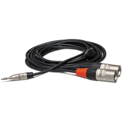 Hosa Pro Stereo Breakout Cable REAN 3.5 mm TRS to Dual XLR3M - 3 ft