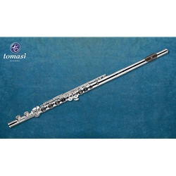 Tomasi TFL-10GRB Silver Plated Flute with Grenadilla lip plate - Offset G, Split E, Low B
