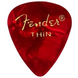 Fender Premium Celluloid Picks, 351 Shape - Thin, Red Moto, 12-pack