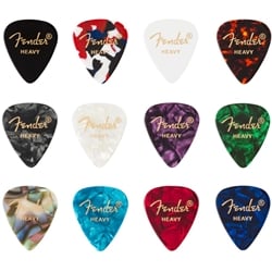 Fender Celluloid Medley Picks, 351 Shape - Heavy, Assorted Colors, 12-Pack
