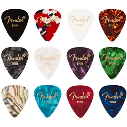 Fender Celluloid Medley, 351 Shape - Thin, Assorted Colors, 12-Pack
