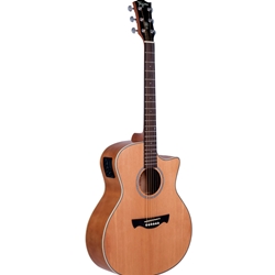 Tagima TW-29 EQ Medium Jumbo Cutaway A/E Guitar - Natural Satin